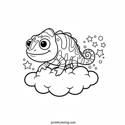 Rainbow Chameleon's Magical Journey - free printable coloring page