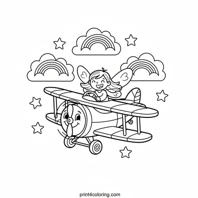 Enchanted Biplane Rainbow Journey