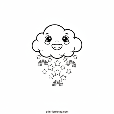 Happy Cloud's Sparkle Shower - free printable coloring page