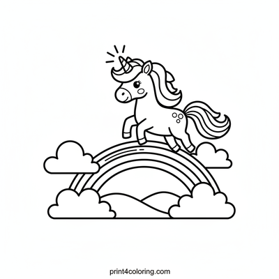 Magical Rainbow Unicorn Flight - free printable coloring page