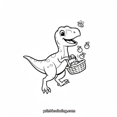 Berry Best Friends: Raptor's Picnic - free printable coloring page