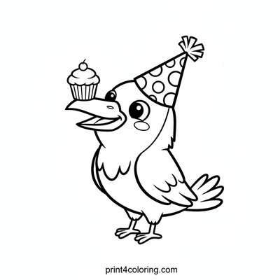 Raven's Wobbly Cupcake Party! - free printable coloring page