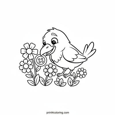Raven's Shiny Discovery - free printable coloring page