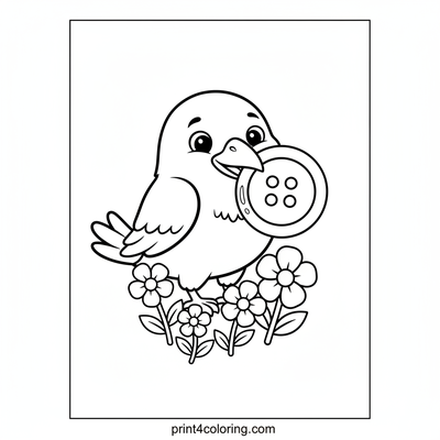 Raven's Shiny Wildflower Treasure - free printable coloring page