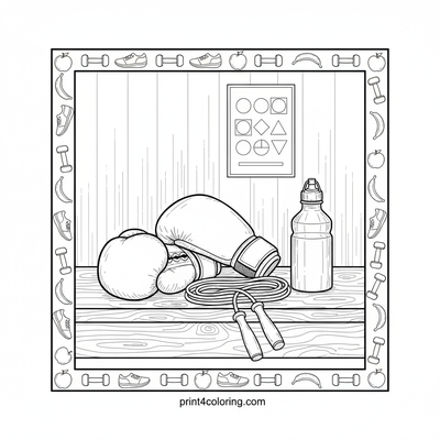 Boxing coloring pages preview