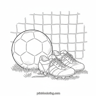 Soccer Dreams: Vintage Gear Still Life - free printable coloring page