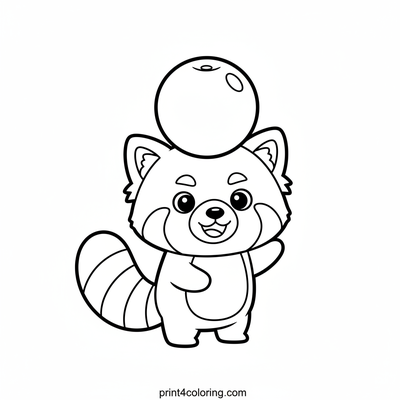 Berry-Topped Red Panda Surprise - free printable coloring page