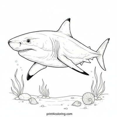 Serene Great White: Ocean Floor Slumber