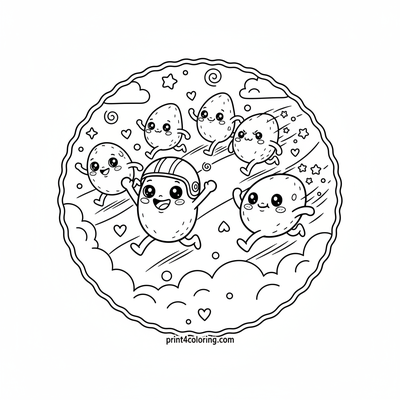 The Great Rice Grain Cloud Race! - free printable coloring page