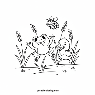Rice Paddy Hide-and-Seek Fun - free printable coloring page