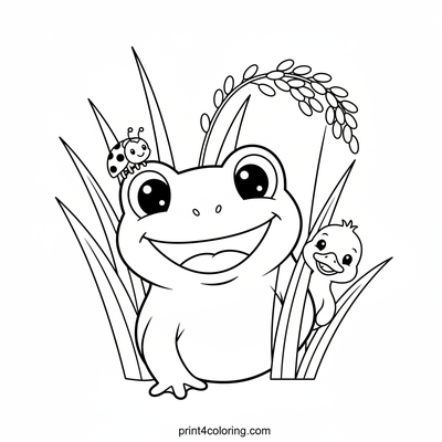 Sunny Rice Paddy Hide-and-Seek - free printable coloring page