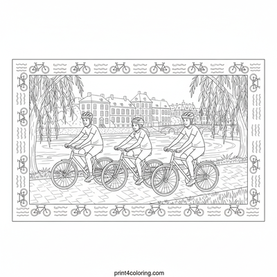 Cycling coloring pages preview