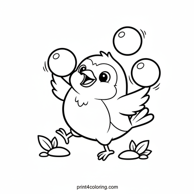Robin's Berry Juggling Act - free printable coloring page