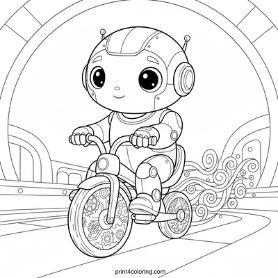 Robo-Rider's Grand Race Challenge - free printable coloring page