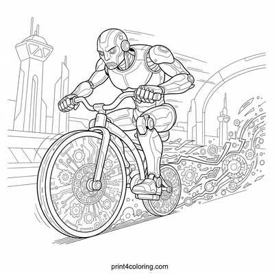 Circuit Champion: Robo-Rider's Epic Race - free printable coloring page