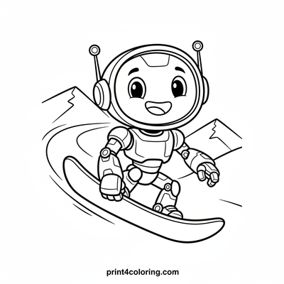 Robo-Rider's Winter Wonderland - free printable coloring page