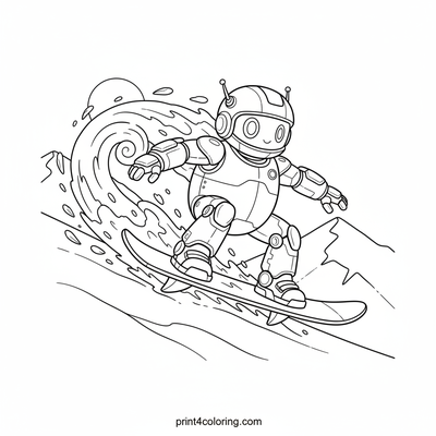 Robo-Snowboarder's Mountain Thrill