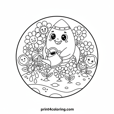 Rocket's Silly Space Garden Adventure - free printable coloring page