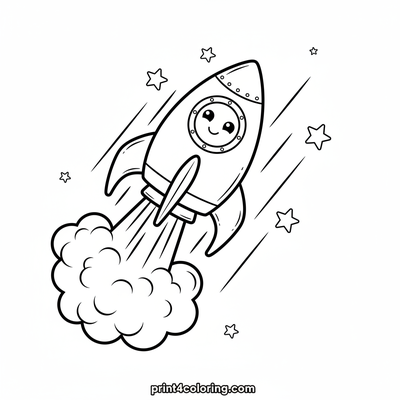 Super Rocket Launch! - free printable coloring page