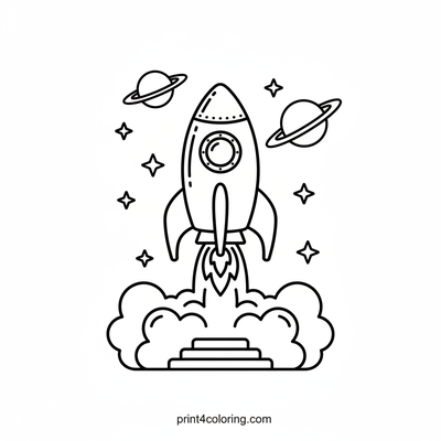 Blast Off to Space! - free printable coloring page