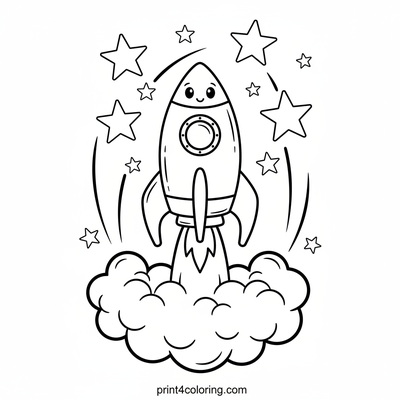 Rocket Launch Adventure! - free printable coloring page