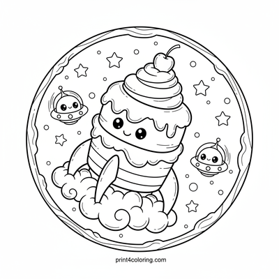 Sweet Star Rocket Race! - free printable coloring page