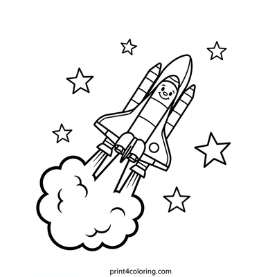 Blast Off! Rocket Adventure - free printable coloring page