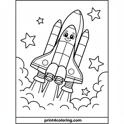 Blast-Off to the Stars! - free printable coloring page