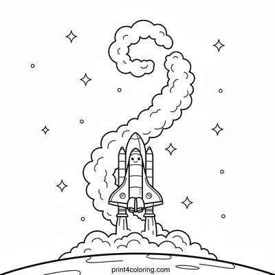 Blast Off to Space Adventure! - free printable coloring page