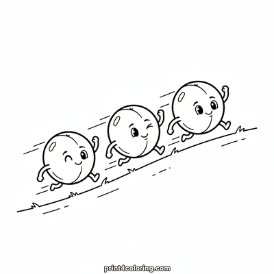 The Great Plum Roll Race! - free printable coloring page
