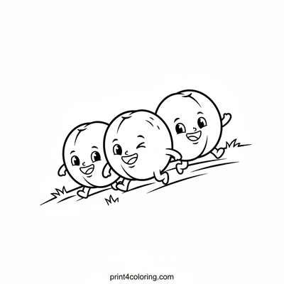 The Great Plum Rolling Race - free printable coloring page