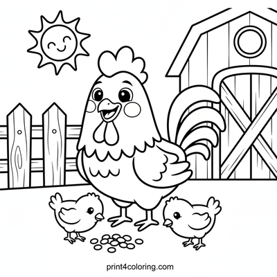 Happy Farm Friends' Seed Feast - free printable coloring page