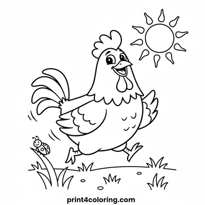 Happy Rooster's Sunny Morning Run