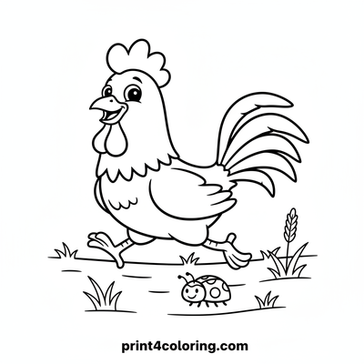 Happy Rooster's Morning Dash