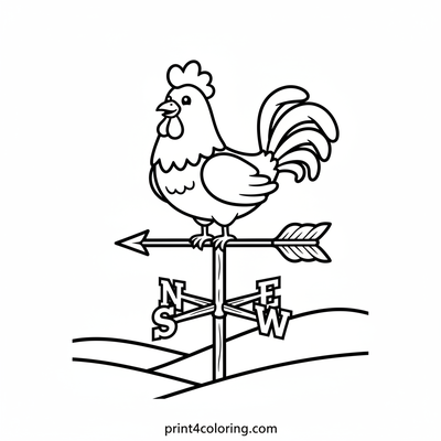Proud Rooster's Sunny Perch - free printable coloring page
