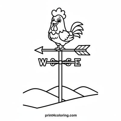 Proud Rooster on the Weather Vane