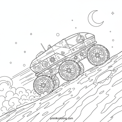 Crater Conqueror: Rover's Bold Ascent - free printable coloring page
