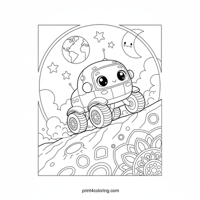 Rover's Grand Crater Climb - free printable coloring page