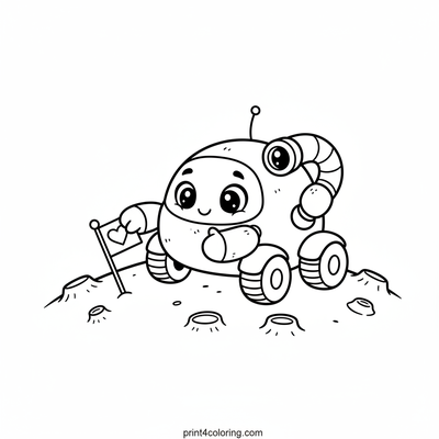 Cute Rover's Moon Flag Mission