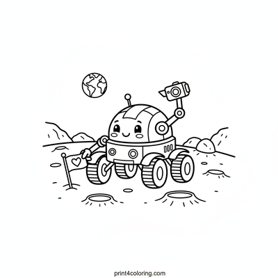 Moon Rover's Flag Planting Adventure