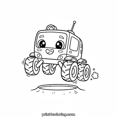 Rover's Lunar Leap Adventure - free printable coloring page