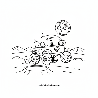 Lunar Rover's Crater Leap! - free printable coloring page