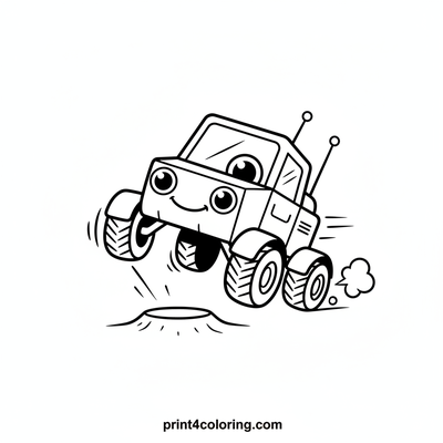 Lunar Rover's Crater Leap! - free printable coloring page
