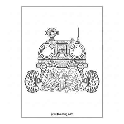 Rover's Luminous Crystal Cave Discovery - free printable coloring page