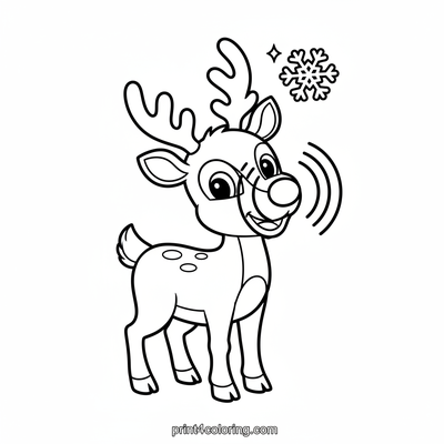 Rudolph's Magical Nose Glow - free printable coloring page