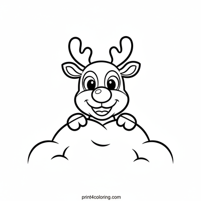 Rudolph coloring pages preview