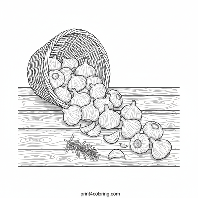 A Rustic Garlic Harvest: Bountiful Basket - free printable coloring page