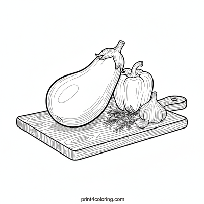 Rustic Garden Kitchen Still Life - free printable coloring page