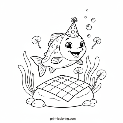 Fin-tastic Underwater Picnic Party - free printable coloring page
