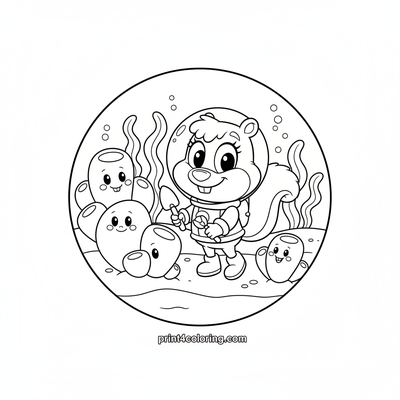 Sandy's Whimsical Undersea Garden - free printable coloring page